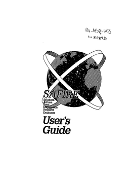 User's Guide SAFRE Contents