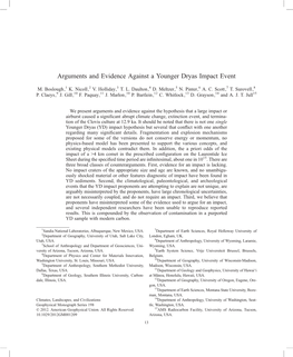 Arguments and Evidence Against a Younger Dryas Impact Event