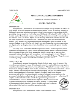 Vol.1, No. 30. Approved 5/6/2003 VEGETATION MANAGEMENT