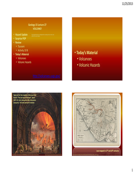 • Today's Material • Volcanoes • Volcanic Hazards