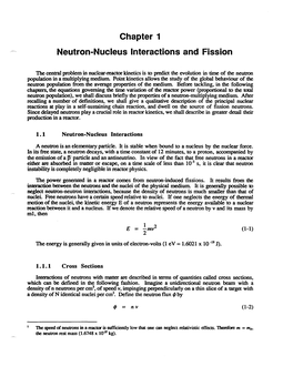 Chapter 1 Neutron-Nucleus Interactions and Fission