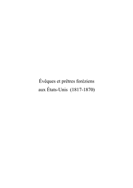 Évêques Et Prêtres Foréziens Aux États-Unis (1817-1870)