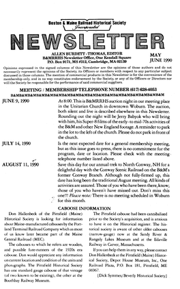 May June 1990 Meeting / Membership Telephone