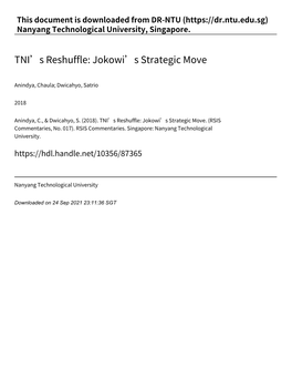 TNI's Reshuffle: Jokowi's Strategic Move