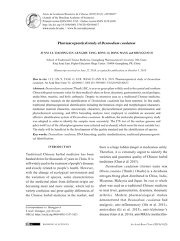 Pharmacognostical Study of Desmodium Caudatum