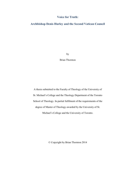 Archbishop Denis Hurley and the Second Vatican Council