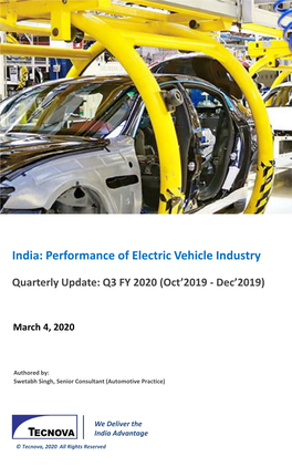 India: Performance of Electric Vehicle Industry