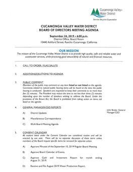 Cucamonga Valley ® ~ Water District