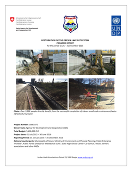 RESTORATION of the PRESPA LAKE ECOSYSTEM PROGRESS REPORT for the Period 1 July – 31 December 2015