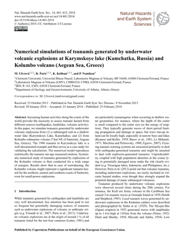 Article Is Canic Activity of the Santorini Volcano