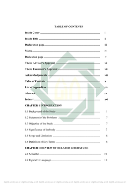 Table of Contents