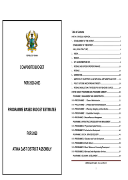 ATIWA EAST DISTRICT ASSEMBLY SUB- PROGRAMME 3.3 Social Welfare and Community Development