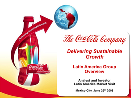 Coca-Cola Company’S Historical Experience and Our Present Expectations Or Projections