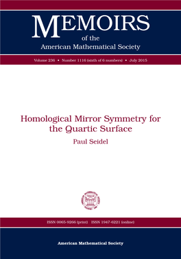 Homological Mirror Symmetry for the Quartic Surface Paul Seidel