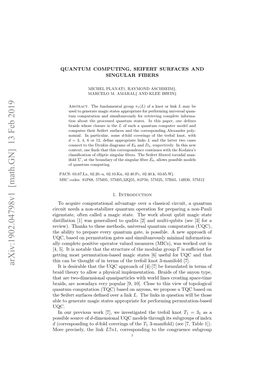 Arxiv:1902.04798V1 [Math.GN] 13 Feb 2019 Bet Eeaemgcsae Prpit O Efrigpe Performing for Appropriate UQC