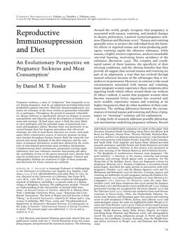 Reproductive Immunosuppression and Diet F 21