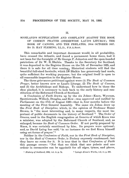 314 Proceedings of the Society, May 10, 1926. Scotland's Supplication And