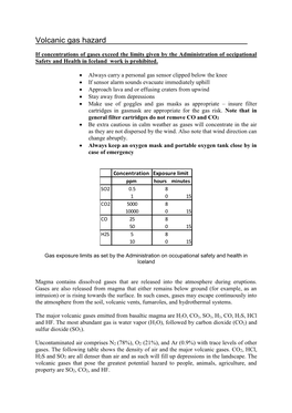 Volcanic Gas Hazard