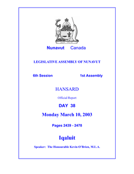 Nunavut Hansard 2439