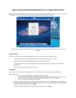 Aqua Connect Remote Desktop Services 3.7 Quick Start Guide
