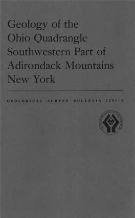 Geology of the Ohio Quadrangle Southwestern Part of Adirondack Mountains New York