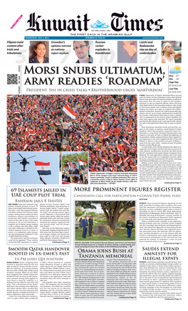 Morsi Snubs Ultimatum, Army Readies