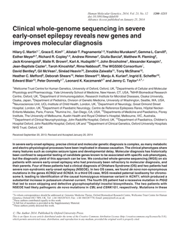 Clinical Whole-Genome Sequencing in Severe Early-Onset Epilepsy Reveals New Genes and Improves Molecular Diagnosis