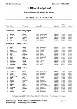 Rangliste 2004