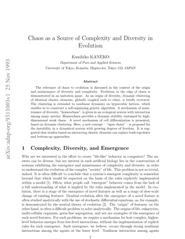 Chaos As a Source of Complexity and Diversity in Evolution