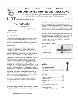 Library Instruction Round Table News