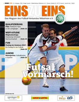 QUALIFIZIERUNG WDFV-STUDIE FVM JUGEND Das Magazin Des Fußball-Verbandes Mittelrhein E.V