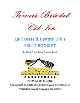 Quickness & Control Drills SKILLS BOOKLET