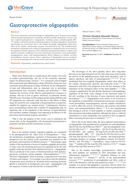 Gastroprotective Oligopeptides