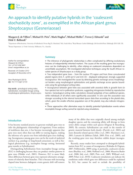 An Approach to Identify Putative Hybrids in the Coalescent