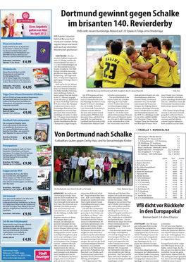 Dortmund Gewinnt Gegen Schalke Im Brisanten 140. Revierderby BVB Stellt Neuen Bundesliga-Rekord Auf: 25 Spiele in Folge Ohne Niederlage