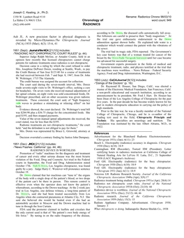 1 Chronology of RADIONICS