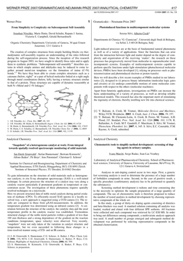 ANALYTICAL CHEMISTRY417 Doi:10.2533/Chimia.2007.417 CHIMIA 2007, 61,No