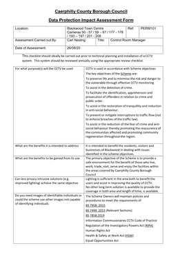 Caerphilly County Borough Council Data Protection Impact Assessment