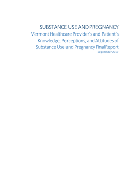 Substance Use and Pregnancy Report