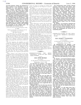 CONGRESSIONAL RECORD— Extensions of Remarks E986 HON