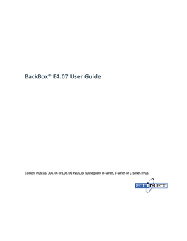 Backbox User Guide