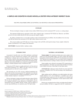 A Simple and Cheaper in House Varicella Zoster Virus Antibody Indirect Elisa