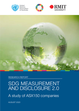 SDG MEASUREMENT and DISCLOSURE 2.0 a Study of ASX150 Companies