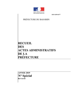 Recueil Des Actes Administratifs De La Préfecture