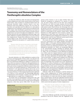 Taxonomy and Nomenclature of the Pantherophis Obsoletus Complex