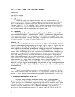 Wheat Crop Germplasm Committee Report