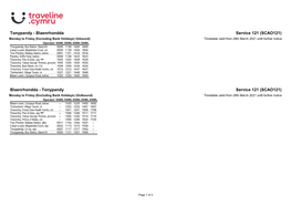 Timetable 121SCA8