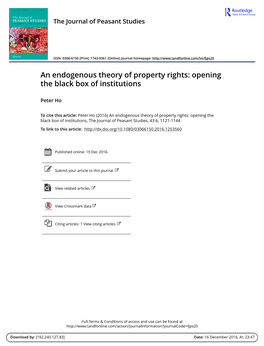 An Endogenous Theory of Property Rights: Opening the Black Box of Institutions