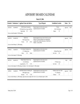 Advisory Board Calendar