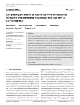Deciphering the Effects of Human Activity on Urban Areas Through Morphostratigraphic Analysis: the Case of Pisa, Northwest Italy
